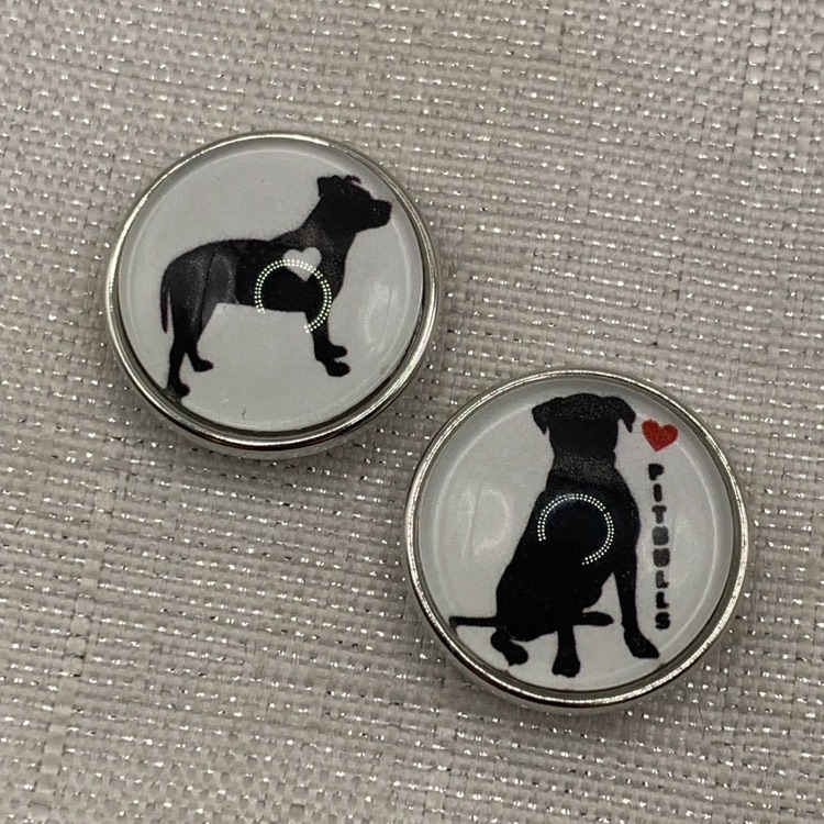 Pitbull - Snap Button Charms - Set Of 2 - 18mm20mm 6$